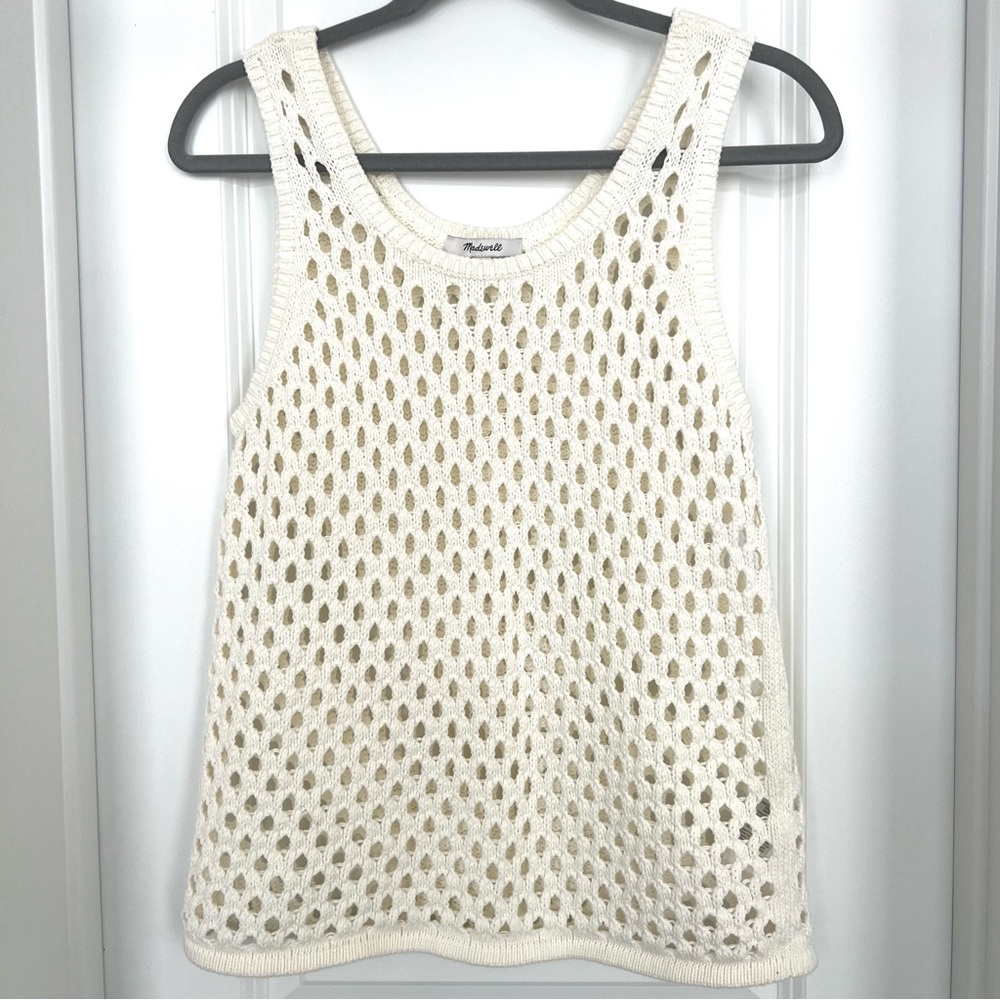 Madewell Cream Open-Knit Tank Top